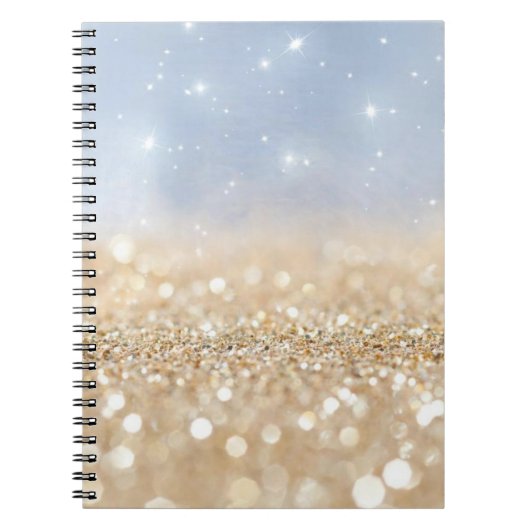 Gold en Blue Glitter Notitieboek (Voorkant)