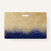 Gold en Blue Glitter Ombre Luxury Design Badge (Voorkant)