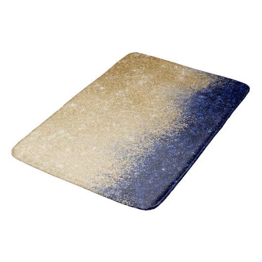 Gold en Blue Glitter Ombre Luxury Design Badmat (Gekanteld)