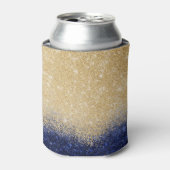 Gold en Blue Glitter Ombre Luxury Design Blikjeskoeler (Blikje Voorkant)
