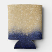 Gold en Blue Glitter Ombre Luxury Design Blikjeskoeler (Achterkant)