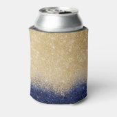 Gold en Blue Glitter Ombre Luxury Design Blikjeskoeler (Blikje Achterkant)