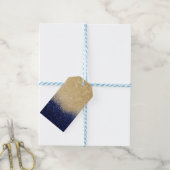 Gold en Blue Glitter Ombre Luxury Design Cadeaulabel (Met Touw)