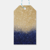 Gold en Blue Glitter Ombre Luxury Design Cadeaulabel (Achterkant)