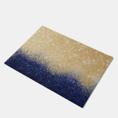 Gold en Blue Glitter Ombre Luxury Design Deurmat (Schuin)