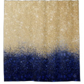Gold en Blue Glitter Ombre Luxury Design Douchegordijn (Voorkant)