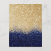 Gold en Blue Glitter Ombre Luxury Design Feestdagenkaart (Voorkant)