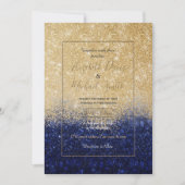 Gold en Blue Glitter Ombre Luxury Design Kaart (Voorkant)
