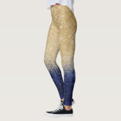 Gold en Blue Glitter Ombre Luxury Design Leggings (Links)