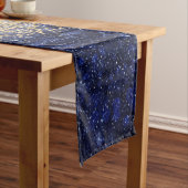 Gold en Blue Glitter Ombre Luxury Design Medium Tafelloper (Voorbeeld)