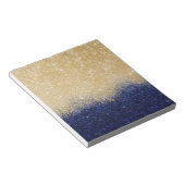 Gold en Blue Glitter Ombre Luxury Design Notitieblok (Schuin)