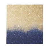 Gold en Blue Glitter Ombre Luxury Design Notitieblok (Voorkant)