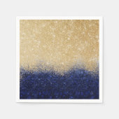Gold en Blue Glitter Ombre Luxury Design Servet (Voorkant)