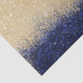 Gold en Blue Glitter Ombre Luxury Design Tissuepapier (Detail)