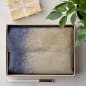 Gold en Blue Glitter Ombre Luxury Design Tissuepapier (Geschenk)