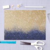 Gold en Blue Glitter Ombre Luxury Design Tissuepapier (Craft)