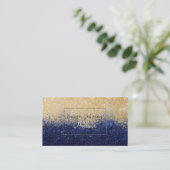 Gold en Blue Glitter Ombre Luxury Design Visitekaartje (Staand voorkant)
