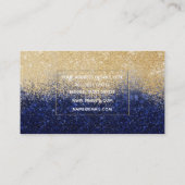 Gold en Blue Glitter Ombre Luxury Design Visitekaartje (Achterkant)