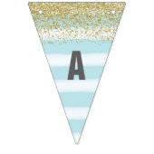 Gold en Blue Happy Birthday-banner Vlaggetjes (Derde vlag)