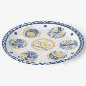 Gold en Blue Jewish Holiday Hebreeuwse Passover Papieren Bordje (Gekanteld)