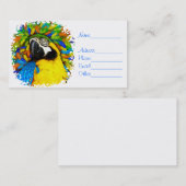 Gold en Blue Macaw Parrot Fantasy Business_Kaarten Visitekaartje (Voorkant / Achterkant)