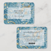 Gold en Blue Marble Hair Stylist Salon Makeup Afsprakenkaartje (Voorkant / Achterkant)