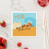 Gold- en Blue Matzah-aangepaste Hebreeuwse Passove Servet (Insitu)