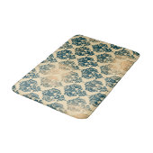 Gold en  Blue Rustic Modern Glam Damask Badmat (Gekanteld)
