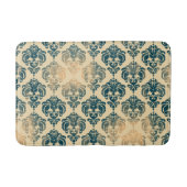 Gold en  Blue Rustic Modern Glam Damask Badmat (Voorkant)