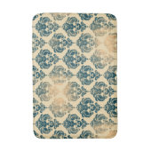 Gold en  Blue Rustic Modern Glam Damask Badmat (Voorkant Verticaal)