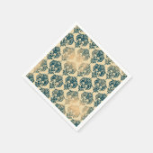 Gold en  Blue Rustic Modern Glam Damask Servet (Hoek)