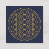Gold en Blue Simple Mandala Visitekaartje (Achterkant)