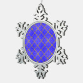 Gold- en Blue Snowflake-kerstversiering Tin Sneeuwvlok Ornament (Rechts)