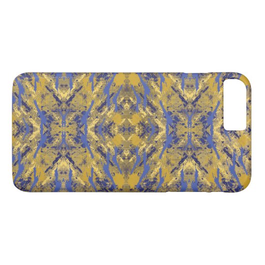 Gold en Blue Splash Case-Mate iPhone Case (Achterkant (Horizontaal))