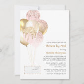 Gold en Blush Baby of Vrijgezellenfeest per post Kaart (Voorkant)