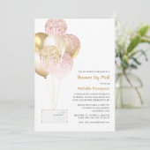 Gold en Blush Baby of Vrijgezellenfeest per post Kaart (Staand voorkant)