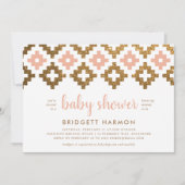 Gold en Blush Boho Aztec Baby shower Kaart (Voorkant)