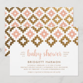 Gold en Blush Boho Aztec Baby shower Kaart (Voorkant / Achterkant)