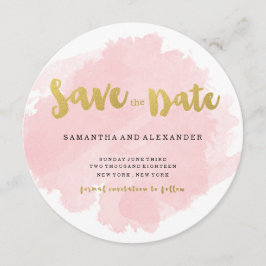 Gold en Blush Cirkel sparen de Datum Save The Date