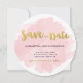 Gold en Blush Cirkel sparen de Datum Save The Date (Voorkant)