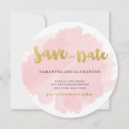 Gold en Blush Cirkel sparen de Datum Save The Date