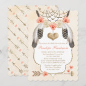 Gold en Blush Dreamweaver Boho Vrijgezellenfeest Kaart (Voorkant / Achterkant)