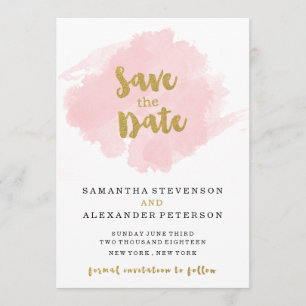 Gold en Blush Save the Date