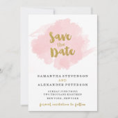 Gold en Blush Save the Date (Voorkant)