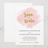 Gold en Blush Save the Date (Voorkant / Achterkant)