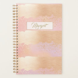Gold- en Blush Striped Planner