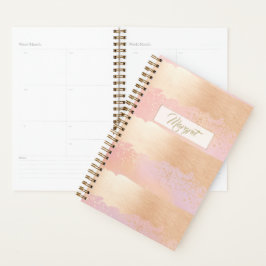 Gold- en Blush Striped Planner