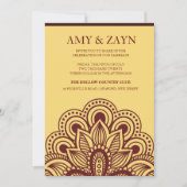 Gold en Bourgogne Indische bruiloft Kaart (Voorkant)