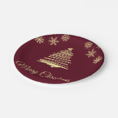 Gold- en Bourgogne kerstBorden Papieren Bordje (Gekanteld)