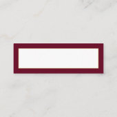 Gold- en Bourgogne Snowflake Place Card Mini Visitekaartje (Achterkant)